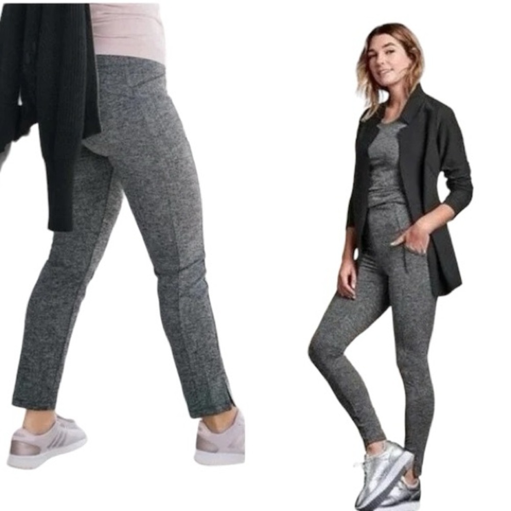 ATHLETA Mercer Split Hem Cropped Leggings in herringbone